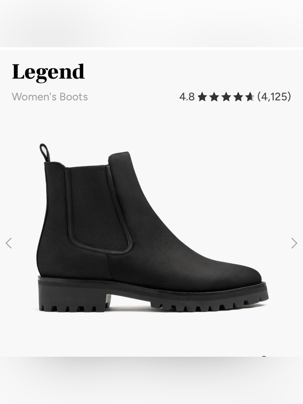 Thursday Boot Company Women's Black Chelsea Legend Boot